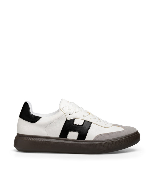 Tenis Blanco Básico Franjas Negras 1007